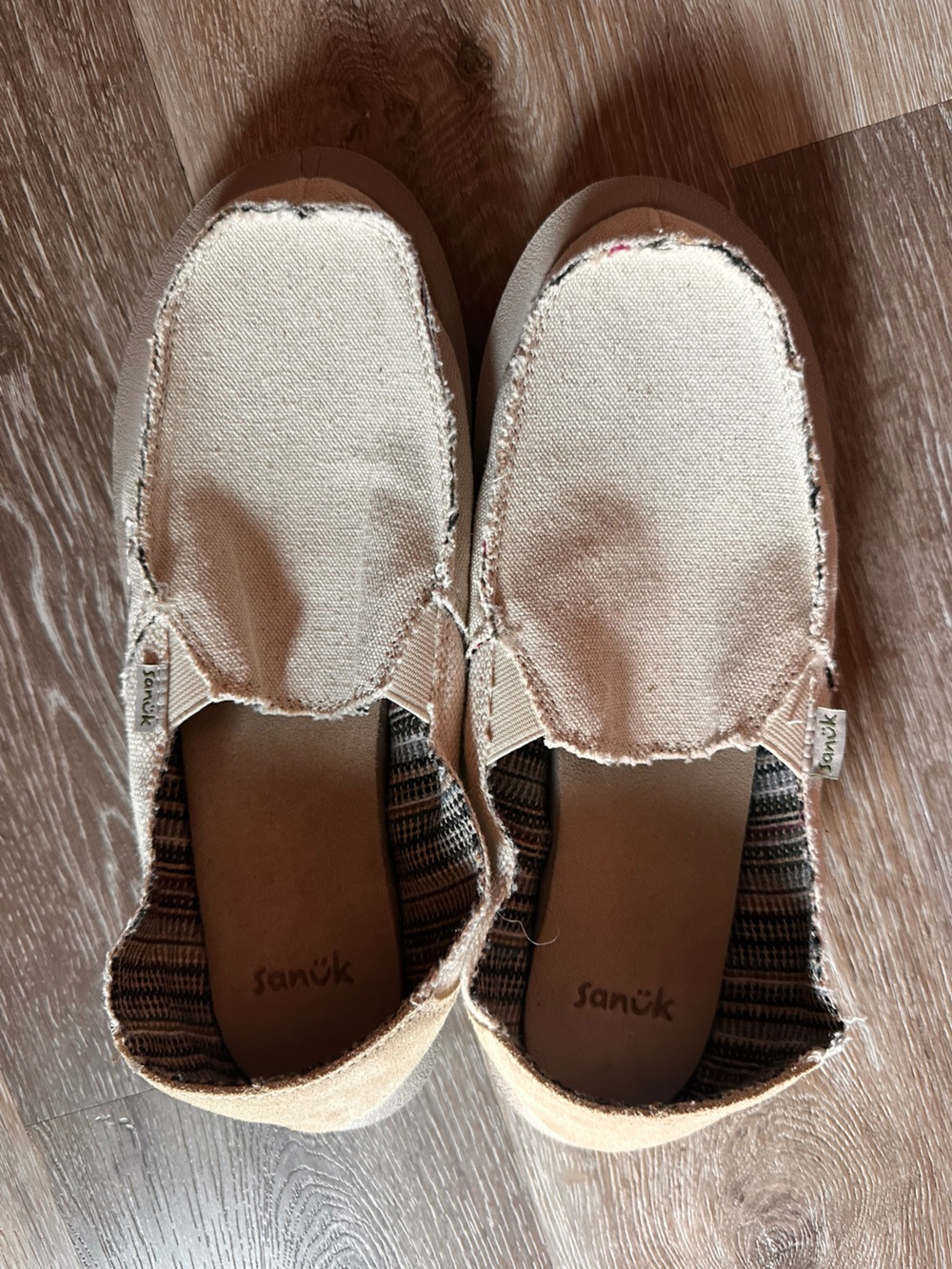 NWOT Sanuk Donna Hemp Beige Canvas Slip-On|Womens 8